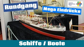 Großer Schiffsrundgang Schiffe Boote U Boote auf den Lipper Modellbau Tagen 2024 - Vereine #boat