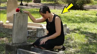 A woman was crying at her husband's grave when suddenly she heard a familiar voice!