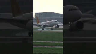 Pegasus Airlines Airbus A320 Landing at Stuttgart Airport