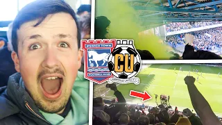 LIMBS, PYROS, POLICE ESCORT & ABSOLUTE CHAOS at IPSWICH 0-1 CAMBRIDGE