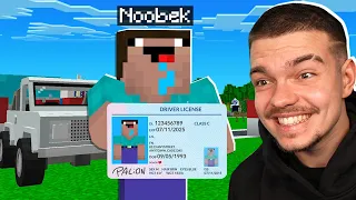 NOOBEK ZDAŁ PRAWO JAZDY w MINECRAFT! *niesamowite*