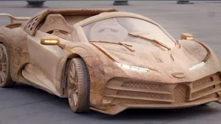 Wood Carving - CR7's Bugatti Centodieci - ND WoodWorking Art Wood Motor Car