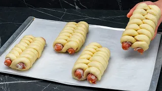 You eat one and that is enough! Sausages in puff pastry - a quick appetizer