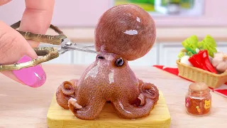 Best Of Seafood ✨ Tasty Miniature Korean Spicy Stir Fry Octopus Recipe 🐙 SEAFOOD Mini Cooking