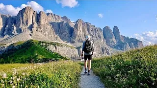 Silent Hiking 50 Miles on Alta Via 2 Dolomites Italy