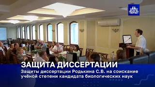 Защиты диссертации Родькина С.В. на соискание ученой степени кандидата биологических наук