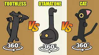 Toothless Dancing Meme vs OTAMATONE vs CAT But It's 360 degree video