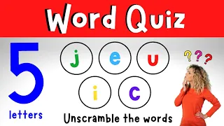 Scrambled Word Quiz | Jumbled Word Game | 5 Letter Words | 4K