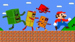 Mario Escape vs the Giant Zombie Numberblocks 4 - Big trouble in Maze | Game Animation