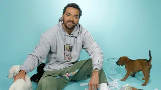 Jesse Williams Plays With Puppies While Answering Fan Questions