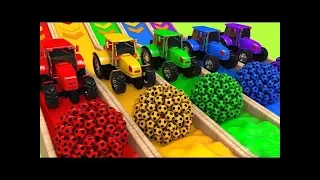 Drill Construction Vehicles, Bulldozer, Tractor Cars Pretend play with Learn Colors Toys for kids