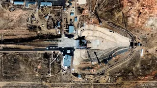 Вид из космоса.Космодром Байконур.Стартовая площадка ракеты Юрия Гагарина.  #Виртуальное_путешествие