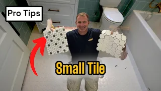 Tips for Setting Small Tile on a Bathroom Floor