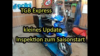 TGB Express | kleine Inspektion zum Saisonstart für Zweitakt Automatikroller | Batterie prüfen ect.