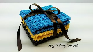 Easy Crochet Washcloth Gift Set tutorial