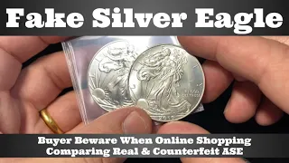 Fake Silver Eagle - Buyer Beware When Online Shopping! Comparing Real & Counterfeit ASE Coin