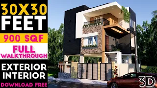 Small Morden House Design With Car Parking || Size 30x30 Feet || Plan#29