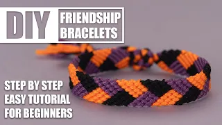 Halloween Chevron Stripe Friendship Bracelets Step by Step Tutorial | Easy Tutorial for Beginner