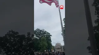 UNC Students Re-Raise American Flag During Tense Moment At Campus Protest