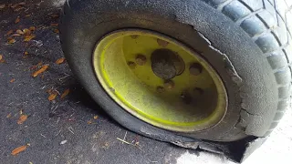 foam in old tractor tire