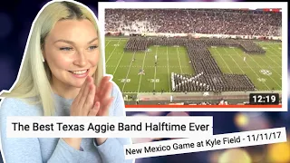 New Zealand Girl Reacts to THE BEST TEXAS AGGIE BAND HALFTIME EVER!!!