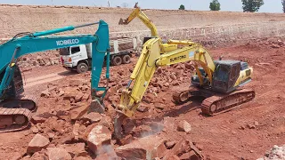 Rock work excavator sh350lhd & Sh210-5 kobelco yn11