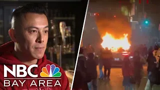 SF's Chinatown business owner speaks out after Waymo car set on fire outside his bar