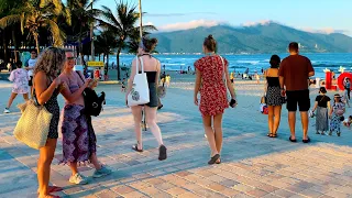 【🇻🇳 4K】Vietnam Da Nang Promenade & Beach - Sunset Walking on The Beach #asmr