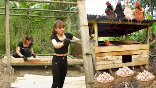Farmer Girl Building a Wooden Chicken Coop Alone in Just 1 Day - Life in the Countryside