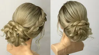 PENTEADO - COQUE BAIXO COM TRANÇA DESPOJADO