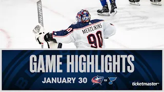 Elvis Merzlikins makes 21 saves, Blue Jackets shut out Blues 😤 | Game Highlights (1/30/24)