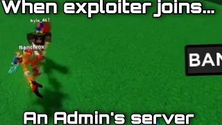 When An Exploiter Joins Admins Server... | Slap Battles