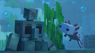 Sunken Copper Golem and Axolotl [Minecraft Animation]