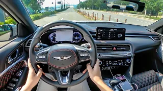 Updated Interior/Engine! The New 2024 Genesis G70 2.5T Sport POV Test Drive