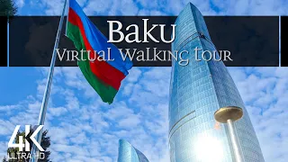 【4K】🇦🇿 VIRTUAL WALKING TOUR: 🚶 «Baku - Azerbaijan 2021» 🎧 RELAXATION SOUNDS 🚫 NO COMMENT 📺 UHD ASMR