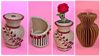 DIY Jute Vase/ How To Make Vase With Jute & Cardboard / Diy Rope Vase