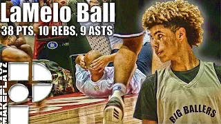 LaMelo Ball Drops a 38 PT Triple Double while Lavar Does Sit Ups on Sideline!!!