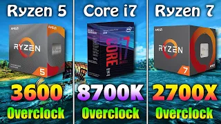 Ryzen 5 3600 @OC vs Core i7 8700K @OC vs Ryzen 7 2700X @OC | PC Gaming Benchmark Test