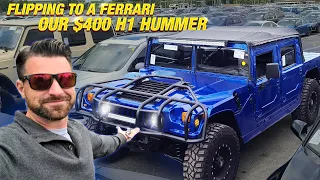 I bought a Ridiculous H1 Hummer to Daily Drive but did I Over Pay? - Flipping $400 to a Ferrari