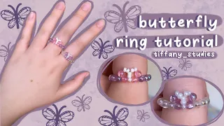 how to make a beaded butterfly ring | seed bead ring tutorial | tiffany_studies