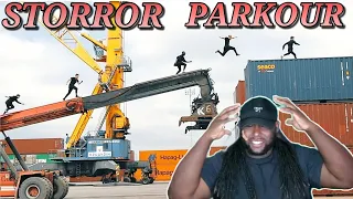 American react to STORROR Crossing Continents - Parkour and Moving Obstacles