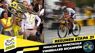 RESUMEN ETAPA 21 TOUR DE FRANCIA 2023 🟡 "Le ganan a Jasper PHILIPSEN  en el Sprint"