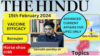 The Hindu  Editorial & News Analysis I 15th February  2024 I Horseshoe crab I Saurabh Pandey