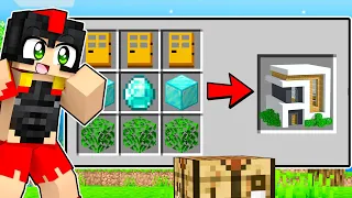 MINECRAFT: Como CRAFTEAR una CASA de LUJO instantánea con un SOLO BLOQUE 😱🏠