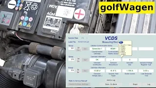 VW Golf 6 AGM battery measuring blocks VCDS-VAG