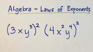 Simplifying Algebraic Expressions - Laws of Exponents @MathTeacherGon