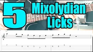 5 Easy Mixolydian Jazz Guitar Licks With Tabs For Beginners