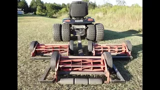 Dually Dually Pulling a Reel Mower