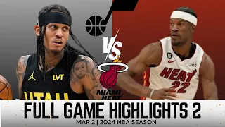 Miami Heat VS Utah Jazz FULL GAME Highlights 2  March 2   2024 NBA Season #nbahighlights #nba