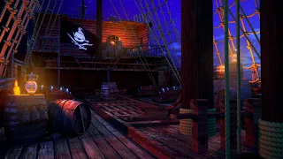 Ocean Waves, Tropical Island & Bird Life  | Pirate Ship Sleep Ambience